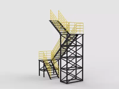 Industrial stair 3D model