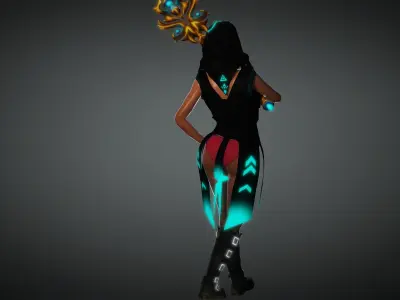 Cyberpunk Girl Character- Realistic Character 3D model