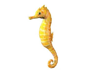 Seahorse wall art Low-poly 3D model