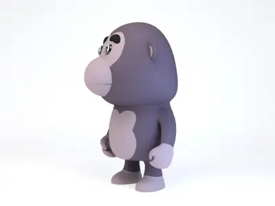 Cartoonish Humanoid Gorilla Character Low-poly 3D model Low-poly 3D model