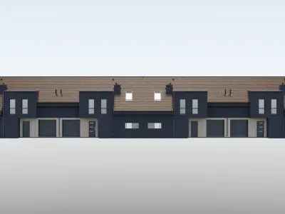 four private houses 3D model