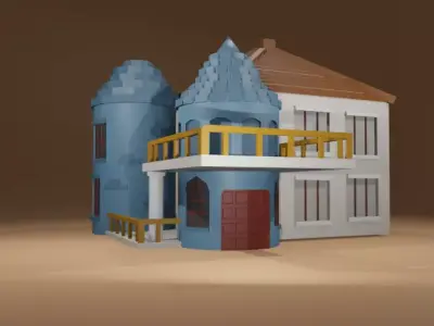 house 3d  Free low-poly 3D model
