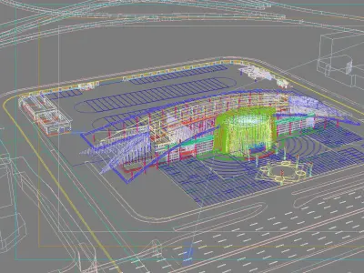 Station Building 3D model shop