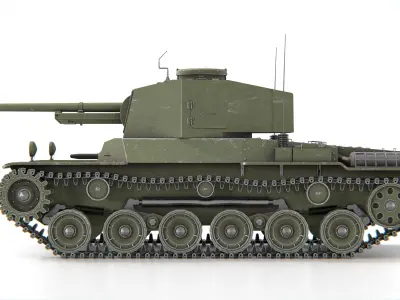 Type 3 Chi-Nu Medium Tank WWII Japanese Tank 3D model
