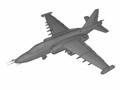 Su-25 fighter jet Free low-poly 3D model