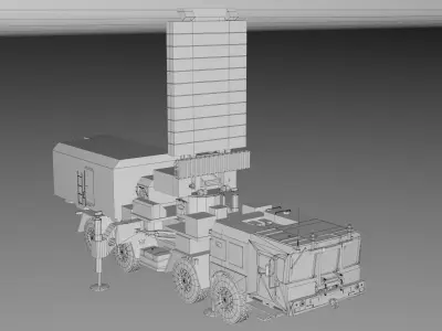96L6E Radar Military Truck Vehicle Low-poly 3D model