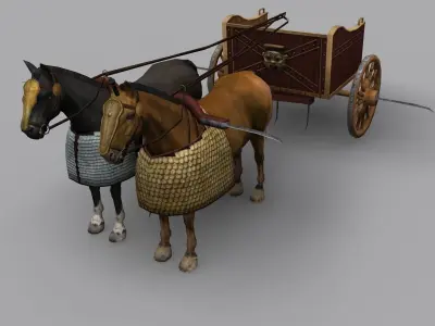 Schythed Chariot Low-poly 3D model