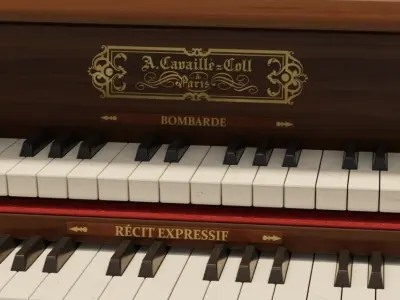 Antique cathedral pipe organ console 3D model