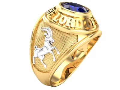 Goat Rings - War Rings - Army ring - Mens ring - N646A 3D print model