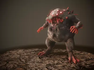 evil monster character smog  Low-poly 3D model