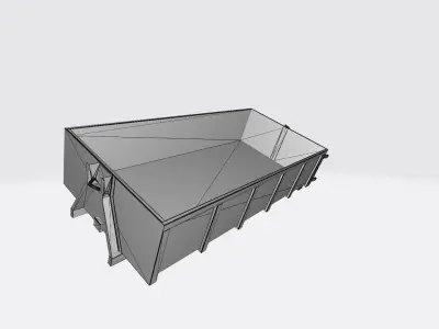Real 3D cad model of Dumpster Container Low-poly 3D model