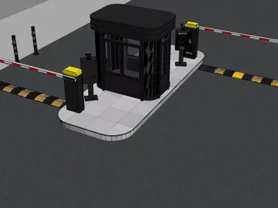 Parking security booth 3D model buy