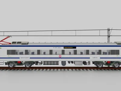 Train 18 Vande Bharat Express in Blue and White Livery 3D model