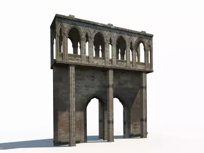 Castle Ruin 2 Low poly 3d Model Low-poly 3D model