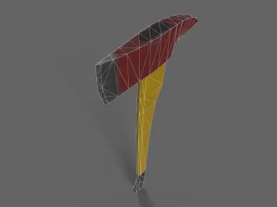 PBR Fire Axe V1e Low-poly 3D model