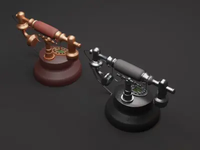 Antique Vintage Telephone Low-poly 3D model