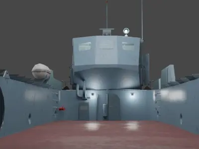 Desant ship Low-poly 3D model