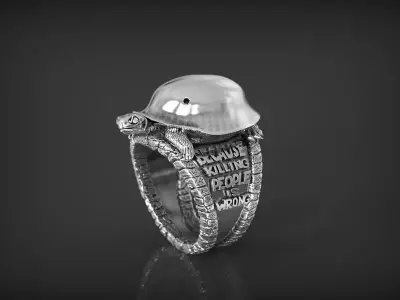 Ring Peace Turtle 3D print model