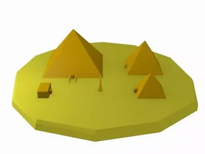 Lowpoly  Egyptian architecture Free low-poly 3D model