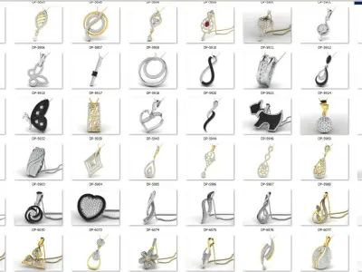 Diamond pendent 100 cad files part 04 3D print model