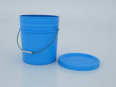 Bucket 3D Model and lid 3D model