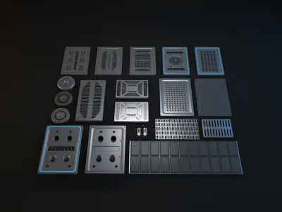 Sci-Fi panels kit 3D model