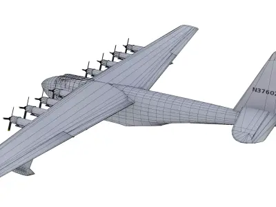 Hughes H4 Hercules Low-poly 3D model
