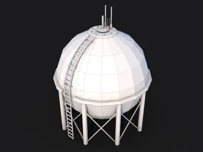 Industrial Storage Tank Low-poly 3D model