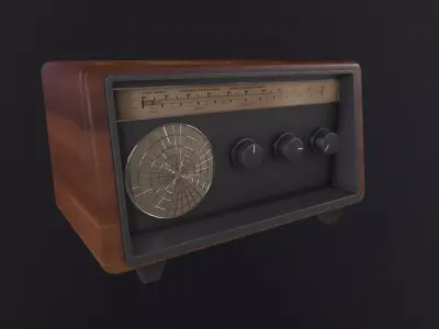 Retro Radio 3D Model Low-poly 3D model