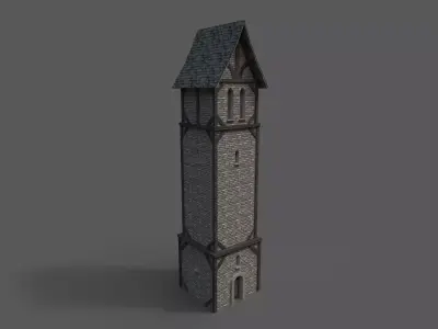 Medieval Belltower Low-poly 3D model