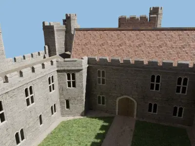 Castle Bodiam Low-poly 3D model