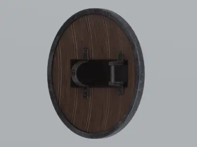 Medieval round wooden shield Free low-poly 3D model
