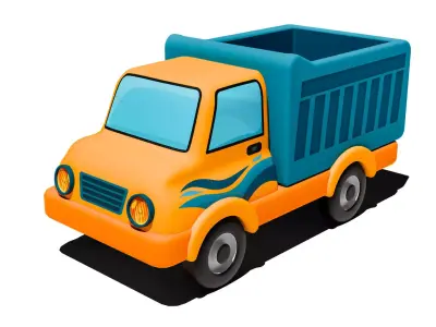 Cartoon Dump Truck Low-poly 3D model purchase