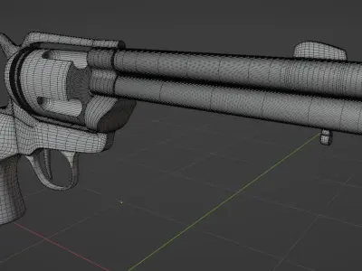 Golden Revolver 3D model