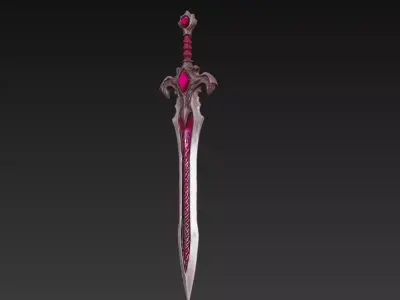 Crimson Wraith Fantasy Sword - Low Poly 3D Weapon Low-poly 3D model