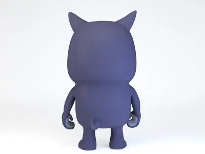 Cartoonish Humanoid Cat Character Low-poly 3D model
