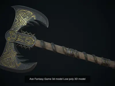 Axe Fantasy Game 3d model Low-poly 3D collections 3D Model Pack