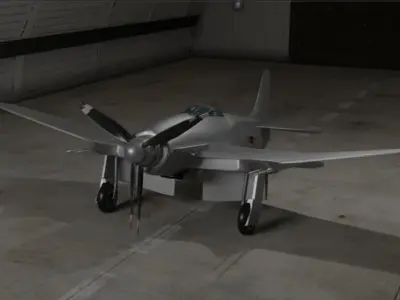 Curtiss XBT2C WW2 plane 3D model