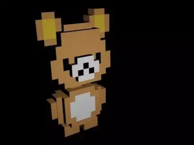 Bear1 pixel bear Low-poly 3D model