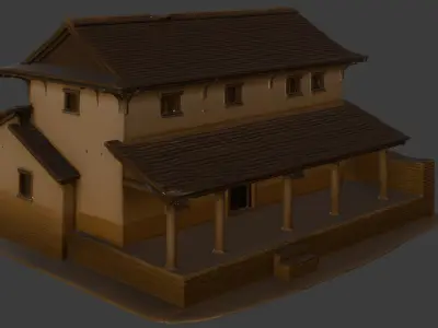 Traditional Nepalese Village House PBR Game Ready 3D Model