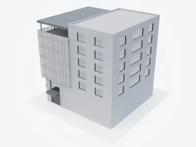 office building Low-poly 3D model 3