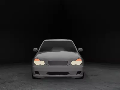 Stylized Mercedes C32 AMG - Game Ready Low-poly 3D model