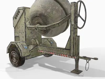 Cement Mixer Low-poly 3D model