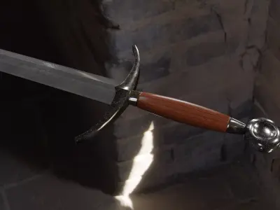 Sword in brick wall 3D model