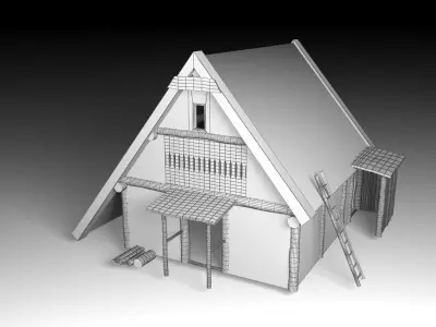 Medieval village Low-poly 3D model purchase