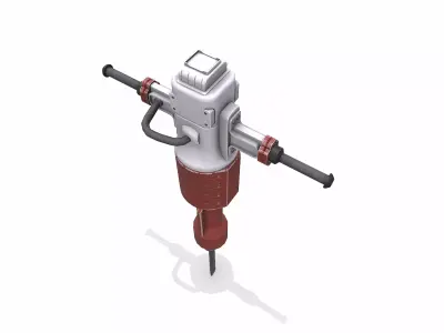 Old Jackhammer Low-poly PBR Low-poly 3D model