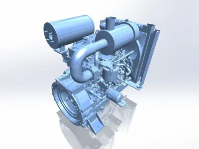 Diesel engine Free 3D model