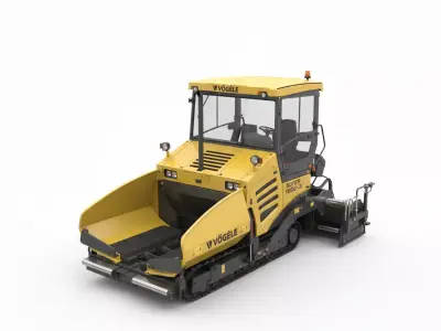 Super Tracked Asphalt Paver Heavy Construction Machinery Low-poly 3D model