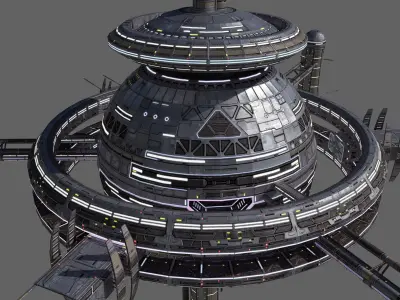 Space Station Low Poly Low-poly 3D model purchase