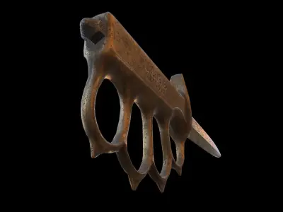 Knuckle Duster Trench Knife Low-poly 3D model
